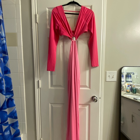 Two tone Pink Maxi Fashion Nova Dress - Picture 1 of 4